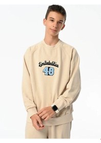 Resim Marions Erkek Çocuk Limited Edition Yazılı Sweatshirt-13547 Bej 