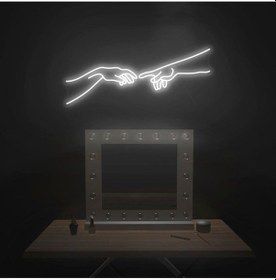 Resim Hand Of God Figürlü Neon Tabela Beyaz 