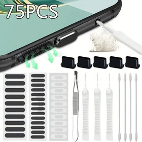 Resim Mobil Telefon Temizleme Anti-Toz Fiş Seti iPhone, iPad, iOS, Samsung, Xiaomi C-Tipi Hoparlör Toz Geçirmez Ağı Sticker Temizleme Kiti Eylem Şarj Portu Temizleme Kiti 