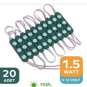 Resim Point 3 Ledli Parmak Led Modül 1.5w 2835 Smd Mercekli 12v-20 Adet Yeşil 