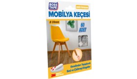 Resim Boss Tape 3M Yapışkanlı 60 Adet 20MM Gri Mobilya Sandalye Masa Ayağı Keçesi 