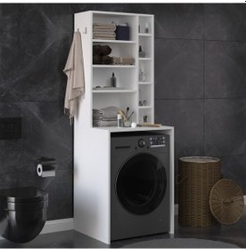 Resim Banyo Dolabı Bd-03 Beyaz Beyaz 