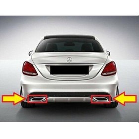 Resim W20514-0020 W205 2014- Egzoz Uç Nikelaj Set Oem No: 2058852221 / 2058852321 