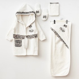 Resim Bebek 0-12 Leopar Bornoz Seti - 0-12 Ay Bebek 