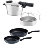Resim Fissler Vitaquick Green Point 4,5 Litre Düdüklü Tencere + Tava Set 