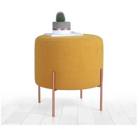 Resim Lorencehome Copper Puf - Hardal / Lorencehome 