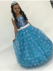 Resim Elsa Frozen Gelinlik Abiye-Kostüm 