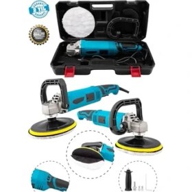 Resim Esranın Dünyası Bakır Sargı Yüksek Motor Gücü Devir Ayarlı Polisaj Zımpara Cila Pasta Cila Makinesi 180MM Çantalı 