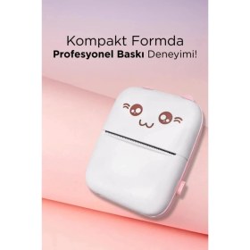 Resim Epilons C9 Pembe Mini Yazıcı Taşınabilir Termal Yazıcı Kablosuz Bağlantı Ap Kontrol Cep Yazıcısı 
