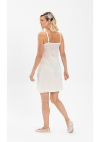 Resim Pamuk Kombinezon Şile Bezi Ayarlanabilir İp Askılı Kadın Elbise İç Astarı Jüpon 3'lü Set Krem-krem-krem Krm/km/krm-krem-krem-krem Krem 