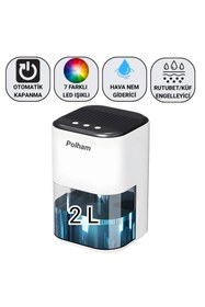 Resim Polham Otomatik 2 Litre Banyo,Mutfak, Çamaşır Odası İçin Nem Alma Cihazı, Rutubet, Küf ve Nem Engell 
