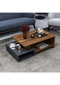 Resim Dux Dekoratif Orta Sehpa Antrasit - Ceviz 