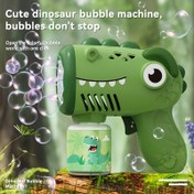 Resim Çocuklar İçin 4 Renk Seçenekli Dinozor Balon Makinesi - Açık Hava/Kapalı Alan Oyunları İçin Sabitlenebilir, Doğum Günü Partileri İçin Sevimli Şişme Topu Yapıcı, İfade Eden Gözler ve Kapanan Çene Tasarımı 