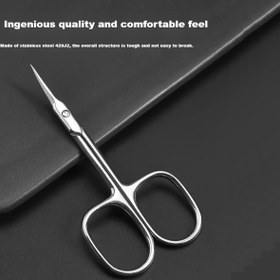 Resim 1 adet Paslanmaz Çelik Tırnak Makası, Ambidextrous, Ultra İnce Hassas Uç, Ergonomik Tasarım, Formaldehit İçermez, Çok Amaçlı El Sanatları ve Güzellik Tırnak Bakımı, Taşınabilir Hediye Fikri 