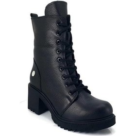 Resim Mammamia 1620 Hakiki Deri Günlük Kadın Bot-siyah Siyah 