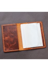 Resim Çakıl Tasarım Hakiki Deri Ruhsat Kılıfı / Kabı - El Işi 