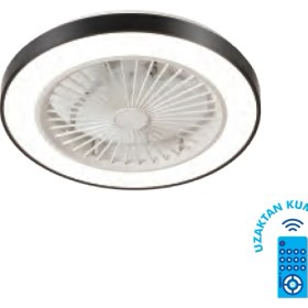 Resim VANTİ-KCF297-15 Watt Ledli Dekoratif Tavan Vantilatörü Siyah Dsdrn 