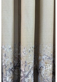 Resim Lina Keten Dokuma Fon Perde Bej Gri Renk Desenli Gri 