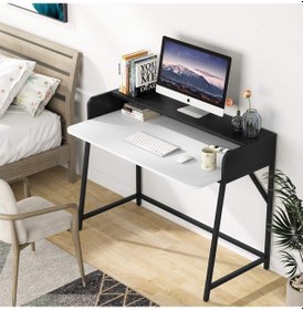 Resim Zizuva Özel Tasarım Çalışma Masası Beyaz - Siyah 