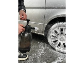 Resim Maksimum Basınçlı Köpük Atan Pompa Oto Yıkama Köpürtme + Mikrofiber Araba Yıkama Eldiveni New 