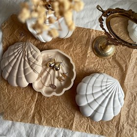 Resim 3D Deniz Kabuğu Saklama Kutusu Silikon Kalıp Kapaklı - DIY Reçine, Alçı & Beton Döküm Takı ve Süs Eşyası Düzenleyici, Ev Dekor Hediyesi 