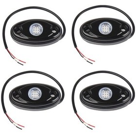 Resim Hombey 4 Adet Mavi 4 Ayağlı Led Taş Lambası - Jeep, Off-road, Utv, Atv, Bot Altı Işığı - Su Geçirmez, Anti-korozif, 12-24v Uyumlu 