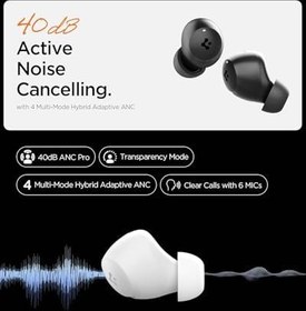 Resim Spigen Audio TWS P10 Bluetooth Kablosuz Kulaklık - ANC Pro Aktif Gürültü Engelleme + ENC 6 Mikrofon - 10mm Sürücü - 30 Saat Pil - iOS & Android EQ App Şeffaf & Gaming Mod iPX4 Siyah - ASD07887 