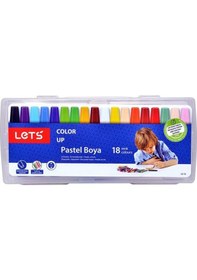 Resim Lets 18 Renk Pastel Boya Plastik Çantalı Lk-18 