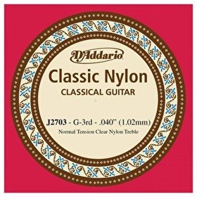 Resim D'Addario J2703 Tek Klasik Gitar Teli (G) 