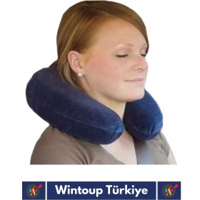 Resim Premium Yüksek Kaliteli Portable Şişirilebilir Taşınabilir Yolcu Seyahat Ense Boyun Yastığı 1 Adet 
