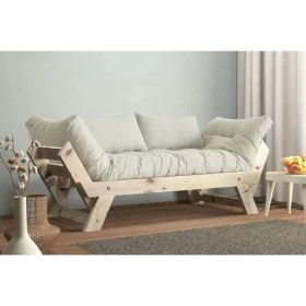Resim Vivense Woodesk Adalar Masif Ahşap Kanepe, Natural-Kırık Beyaz Renk 