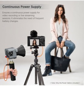 Resim Tenfowee Döner D-tap - 5.5x2.5mm Dc Güç Kablosu 60cm V-mount Pil Bağlantısı 