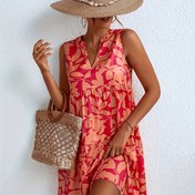 Resim Kadınlar için Baskılı Elbise - Kolsuz A Kesim, Hafif Polyester Karışımı, İlkbahar/Yaz/Sonbahar için İdeal, Makinede Yıkanabilir, Sevimli Elbise 