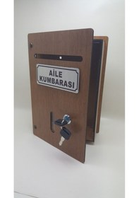 Resim Büyük Boy Ahşap Aile Kumbarası 