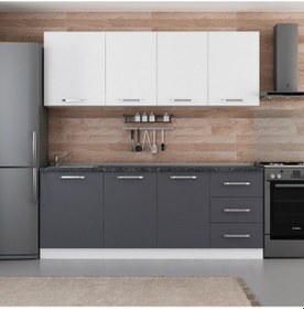 Resim Minar 210 Cm Mutfak Dolabı Beyaz Antrasit 210-a1 