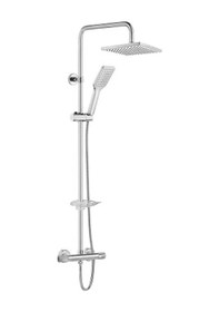 Resim Eca 102102490 Termostatik Teleskobik Kolonlu Banyo Duş Bataryası Isı Ayarlı Tepe Duş Seti Takımı Krom 