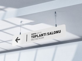 Resim Askılı Yön Tabelası - Tek Yön / Beyaz / Var 