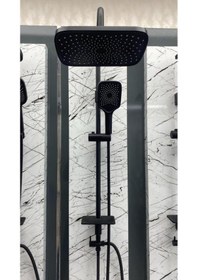 Resim Armour Armatür Robot Kare Duş Seti Siyah Siyah 