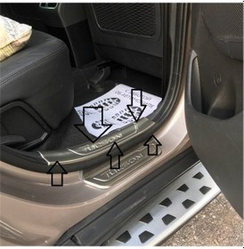 Resim Tucson 2015-2020 İç Kapı Eşiği 4 Parça Set Paslanmaz Krom 