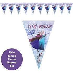 Resim İyiki Doğdun Elsa Temalı Flama Bayrak Set Süs Tüm Yaşlar 