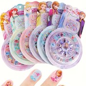 Resim Disney Karikatür Tarzı Rastgele Tırnak Çıkartmaları Süslemesi - Disney Buz Kraliçe Elsa, Anna ve Beyazkarısı Parçaları - Sevgililer Günü Sürpriz Hediyesi 
