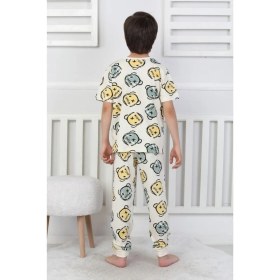Resim Çizgi Ayı Desenli Erkek Çocuk Pijama Takımı 