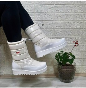 Resim Lee Cooper 31190 Beyaz Kaymaz İçi Kürklü Önden Fermuarlı Kar Botu 001 