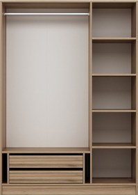 Resim Minar Kale 135cm Giyinme Dolabı Dore Ceviz - 190cm Ceviz 