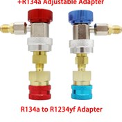 Resim R1234Yf Hızlı Bağlantı Adaptörü, R1234Yf Refrijeran Hızlı Bağlantı Kiti, R1234Yf'den R134A Hortum Adaptörü Yüksek ve Düşük Taraflar İçin. 