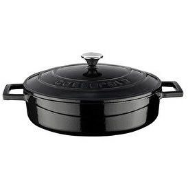 Resim Lava Folk Serisi 24 CM Döküm Çok Amaçlı Siyah Yayvan Tencere LV Y ST 24 K1 BL 