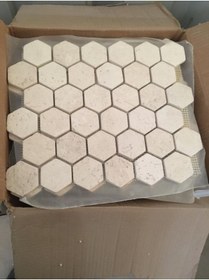 Resim LENA CENTER Doğaltaş Fileli Altıgen Mermer Mozaik 0,54 M2 