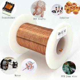 Resim Tranzistör, DIY El Sanatları, Indüktör, Motor ve PCB Atma Kablosu için Emaye Bakır Tel - Yüksek Kaliteli İzole Edilmiş Manyetik Bobin Tel ile 2UEW/F Tasarım, Manyetik Bobin Tel|Sleek Beyaz Spool|Kabuklu Bakır Tel, Manyetik Tel 