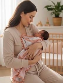 Resim grow with muslin %100 Pamuk Çok Amaçlı Çift Katlı Müslin Battaniye (80X100) 