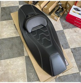 Resim Honda Pcx 2021 - 2025 Uyumlu Spor Bel Destekli Beyaz Koltuk Sele Yazısız 